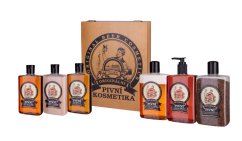 Originální pivní dárková sada v dřevěné kazetě – 6 originálních produktů s pivem, glycerinem, chmelem a mandlovým máslem pro kompletní péči, hydrataci, detoxikaci a relaxaci Originální pivní dárková sada v dřevěné kazetě – 6 originálních produktů s pivem, glycerinem, chmelem a mandlovým máslem pro kompletní péči, hydrataci, detoxikaci a relaxaci