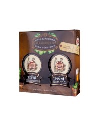 Originální pivní dárková sada – sprchový gel a peeling 300 ml s pivem, glycerinem a meruňkovými skořápkami pro hydrataci, regeneraci a jemnost