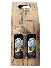 Dárková krabička na 2 láhve piva Bručoun 1 litr