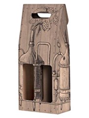 Dárková krabička na 2 láhve piva Bručoun 1 litr